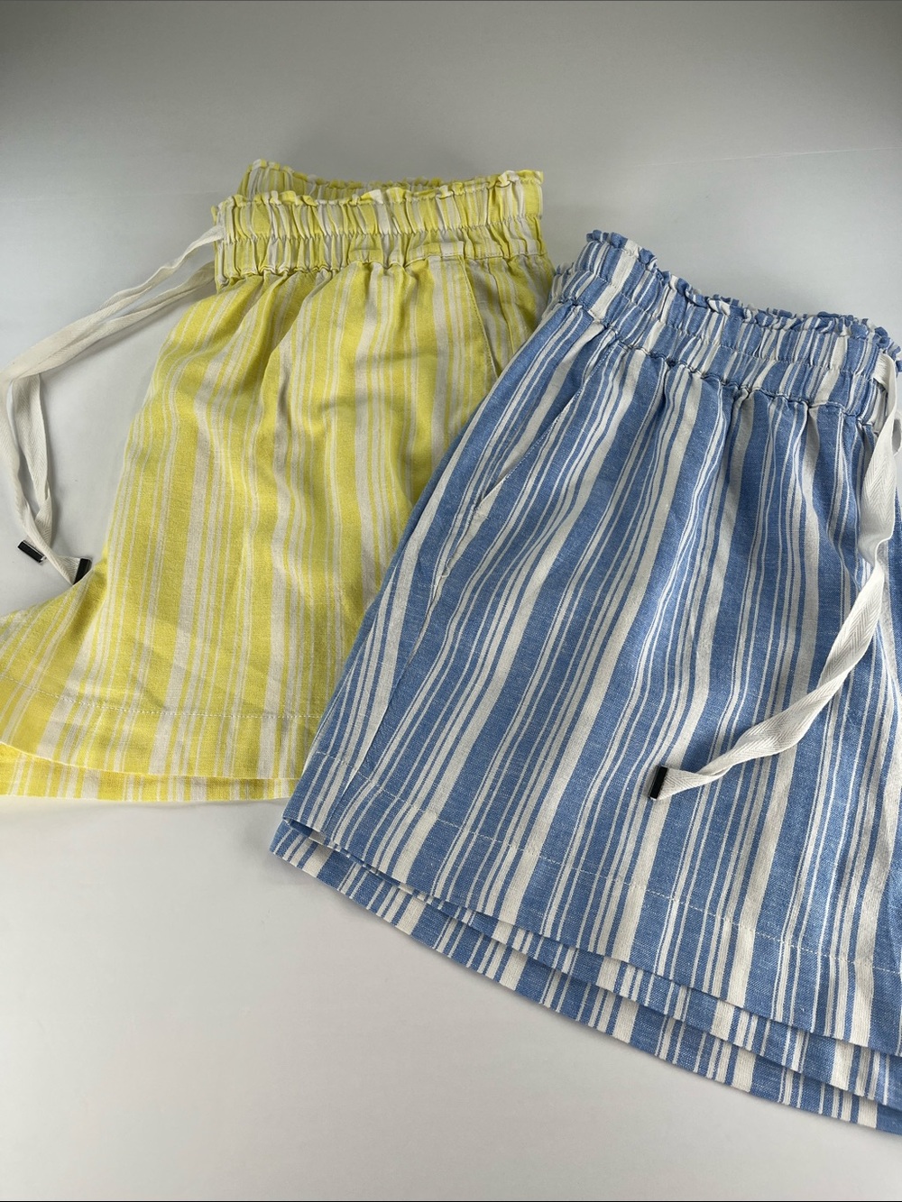 Lane Bryant Yellow & Blue - Lightweight Linen Blend Pull On Shorts Sz 18/20
